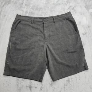 O'Neill Shorts Mens 40 Black Plaid Chino Flat Front Skater Surf Casual Preppy